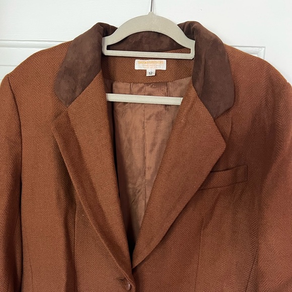 Brooks Brothers Women’s Wool Blazer Size 12 Brown Equestrian Preppy Vintage - Picture 4 of 8